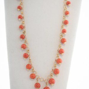 Coral & Gold Necklace